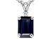 1.72 cttw Genuine Emerald Cut Sapphire and Diamond Pendant in 14k White Gold