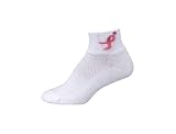 Susan G. Komen Running Ribbon Socks. Pink or White. KOMENV001100 (White)
