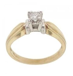 Two Tone Gold Engagement Wedding Ring Diamond Solitare