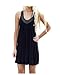 NFASHIONSO Women's White Beaded V-Neck Sleeveless Cover Up/Beach Dress,Black