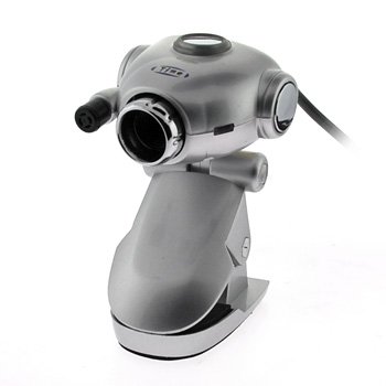 High Quality Silver Webcam Chat with Microphone, Snapshot & Clip for MSN Messenger, AOL Instant Messenger (Aim), Yahoo! Messenger, Skype