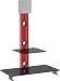 Electronics : Optimum Elmob Cygnus CY1144 - Cantilever Television Stand - 950mm 2 Shelf, Black Glass - Burgundy Aluminium