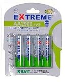 EXTREME 2900 mAh AA (LR06) Ni-MH RECHARGEABLE BATTERIES (4 PACK)
