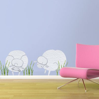 Large Sheep Wall Stickers - Removable & Repositionable Wall Decals for Baby Room Wall Mural