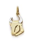 14k Two-Tone Taurus Zodiac Pendant