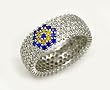 Celebrity Evil Eye Ring with Cz Stones