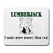 LUMBERJACK I make more money than you! Mousepad