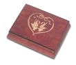 Beautiful Sweet Swans Meeting in a Lovely Heart Music Box in Wine Red Perfect Romantic Christmas Gift
