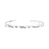 Sterling Silver Friends Forever Today Tomorrow Always Cuff Bracelet