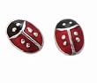 TINY 5mm 925 Sterling Silver Red & Black Ladybug Stud Earrings By Tomas - Gift Boxed