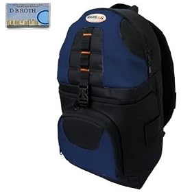 Deluxe Digital SLR Camera/Camcorder Sling Backpack (Black/Blue) For The Nikon D5000, D3000 Digital SLR Cameras