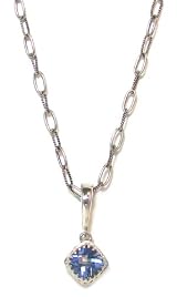 Sara Blaine Fine Sterling Silver Pendant Necklace with Iolite Topaz