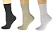 Womens Diabetic Socks Cotton Ankle Seamless Toe Cushioned Sole Solid Colors (9-11, White/Khaki/Black)