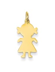 14k Yellow Gold Girl Charm Pendant. Metal Wt- 0.6g
