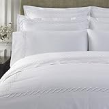 IMAGE OF Turkishtowels Cable Embroidery Luxury Bedding Queen Sham Set of 2, White