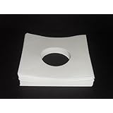 100 7" White Paper 45rpm Record Sleeves-20# Acid-Free Paper