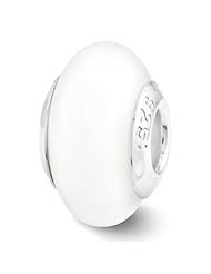 Sterling Silver Reflections White Glass Bead