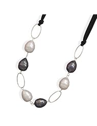 16"+2"Extension Suede and Shell Base Pearl Necklace