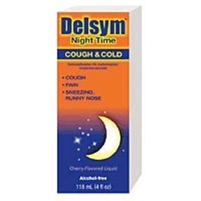 Delsym Adult, Night Time Cough and Cold Cherry, 4-Ounce