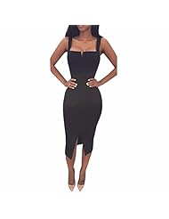 Sleeveless Wrap Slit Square Neck Bandage Dress/Mini Dress 