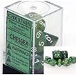 Chessex Dice: Polyhedral 7-Die Phantom Dice Set - Green w/white
