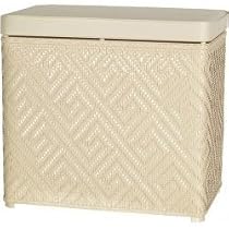 Cushion Top Bench Style Hamper -Ecru (Ecru) (19.5"H x 12.75"W x 21"D)