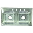 Sterling 14619-4-NA Double Bowl Speciality Sink 6" Deep Stainless Steel