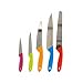6 PC Multi Color Soft Grip Stainless Steel Knife Set with Block