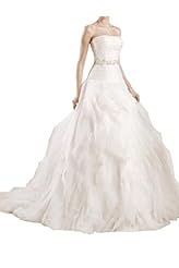Strapless Natural   Waistline  Lace-Up Tulle  Ball Gown Wedding Dress 