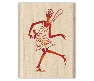 21st Century Flapper Wood Mounted Rubber Stamp