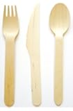 48pc Wooden Cutlery Set - Disposable Biodegradable Wood Forks Spoons Knives