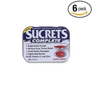 Sucrets Complete Vapor Lozenges,Black Cherry,18 ct