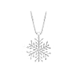 14K White Gold 1/3 ct. Diamond ''Snow Flake'' Pendant with Chain