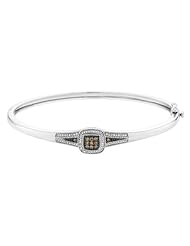 Diamond and Champagne Diamond Bangle 1/4ctw