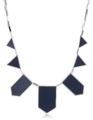 House of Harlow 1960 Silver-Plated and Leather Station Necklace, 18"