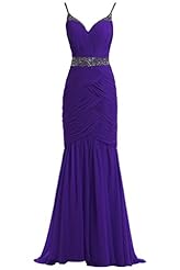 Pleated Chiffon Spaghetti Strap Prom Dress 