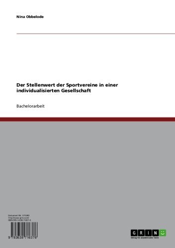 Der Stellenwert der Sportvereine in einer individualisierten Gesellschaft (German Edition)