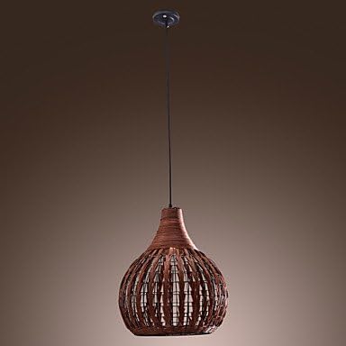 lanmei 60W Comtemporary Cane Pendant Light Natural Design