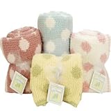 Colorado Trading Crib Clouds Chunky Chenille Polka Dot Baby Blanket - Available in 3 Colors by 