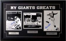 Signed NY Giants Autographed Greats Triple Framed Collage Y.A. Tittle, Rosie Brown and Alex Webster were three of the best offensive players ever to sport a New York Giants uniform. Tittle threw for more than 28,000 yards with three different teams during his 15-year-career, but is remembered most for his final four years with the Giants, when he led Big Blue to three title games. He was inducted 