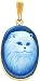 persian8  - 14K Gold Agate Persian Cat Cameo Pendant Jewelry