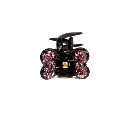 Butterfly Mini Hair Jaws with Crystal Covered Wings (Purple)