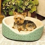 K&H Oval Green Paws Cuddle Dog Sleeper small 18 L x 14 W x 6 H micro fleece