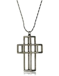 CHRISHABANA "Now Is Tomorrow" Cage Cross Gunmetal Necklace