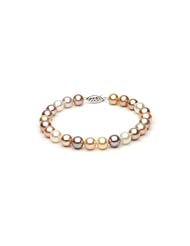 14KT Yellow Gold Beautiful 6.5-7.0mm Round Multicolor Freshwater Pearls make up this Stunning Bracelet.