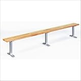 Lyon Workspace Products 578X / 5790 Hardwood Locker Room Bench with Aluminum Pedestals
