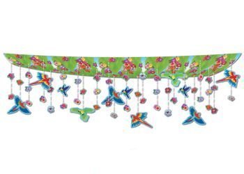 Beistle 50336 Flowers and Birds Ceiling Decor, 12-Inch by 12-Feet