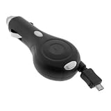 Fosmon Premium Quality Retractable Car Auto Charger for BlackBerry Torch 9800 / Bold Slider Smartphone