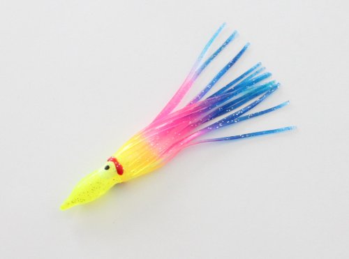 Hoochie Bait Lures 4-3/4" Rainbow – Trolling Squid Skirts for Salmon, Tuna, & Mahi – Saltwater & Freshwater Fishing Tackle - 40 Pieces