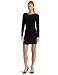 Nicole Miller Women's Long Sleeve Sweater Dress,Black,Medium